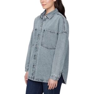 Hudson Jeans Women’s Denim Shacket Shirt Jacket Oversized Light Wash Size L